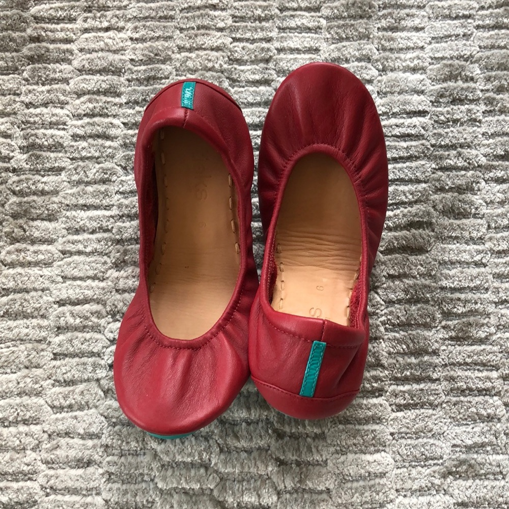 LIKE NEW Red Leather Tieks Size 6